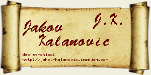 Jakov Kalanović vizit kartica